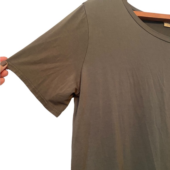 Piko 1988 Olive Green Bamboo Blend Short Sleeve Dress - Picture 6 of 12